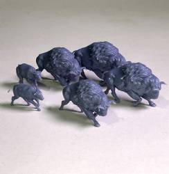 Stampeding North American Bison herd (6)